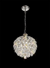 Coniston Polished Chrome Crystal Ceiling Lights Diyas Spherical Crystal Fittings